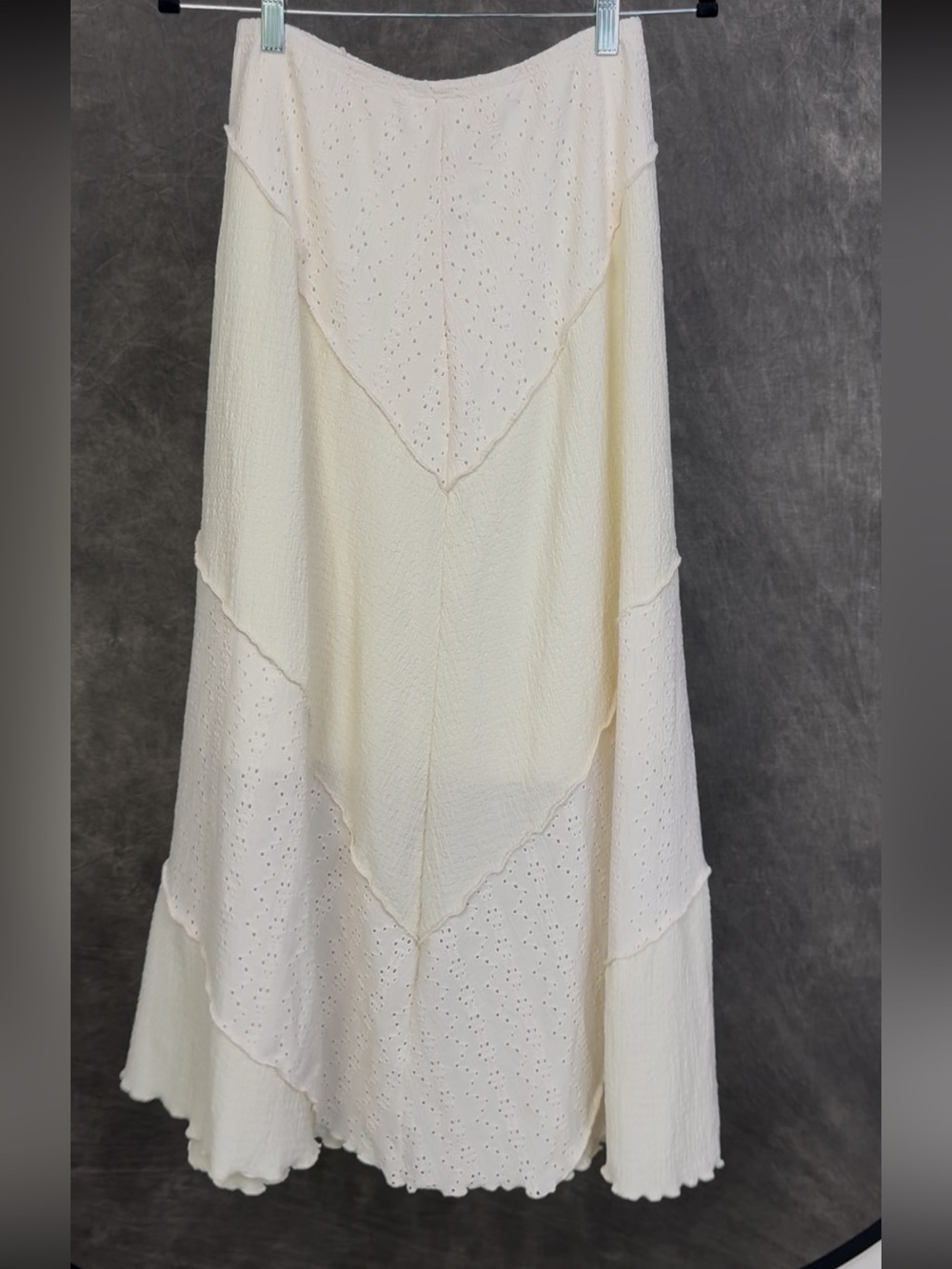 Cider Cream Eyelet Tiered Maxi Skirt Women’s Medium Boho Cottagecore - Picture 5 of 5